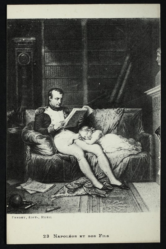 Carte postale ancienne Napoléon et son Fils à Rueil-Malmaison