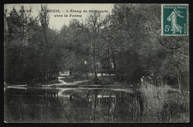 Carte postale ancienne L'Etang de St-Cucufa - Vers la Ferme à Rueil-Malmaison