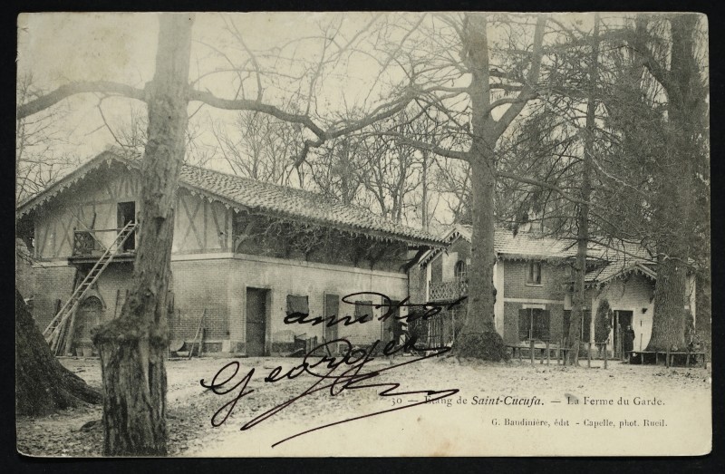 Carte postale ancienne Etang de Saint-Cucufa - La ferme du Garde à Rueil-Malmaison