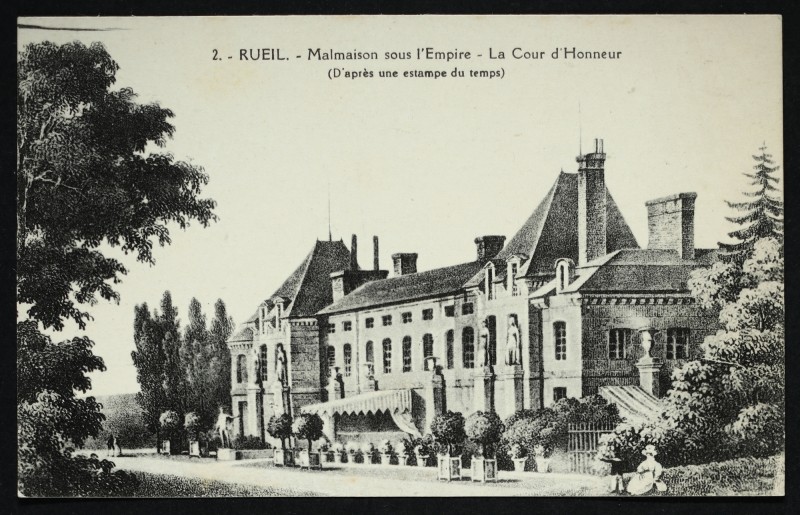 Carte postale ancienne Malmaison sous l'Empire - La Cour d'Honneur (D'après une estampe du temps) à Rueil-Malmaison