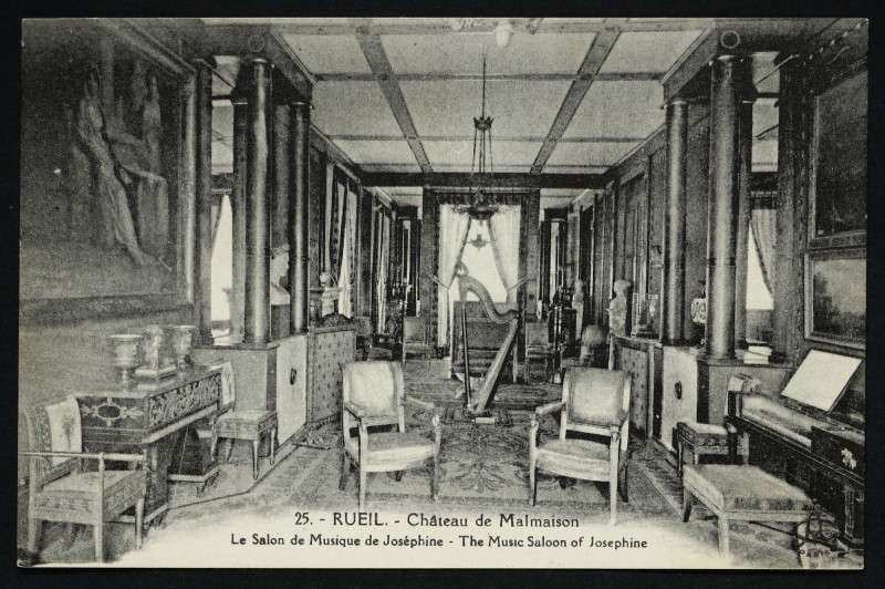 Carte postale ancienne Château de Malmaison - Le Salon de Musique de Joséphine - The Music Saloon of Josephine à Rueil-Malmaison