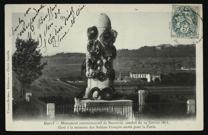 Carte postale ancienne Monument commémoratif de Buzenval, combat du 19 Janvier 1871, élevé à la mémoire des Soldats Français morts pour la Patrie à Rueil-Malmaison