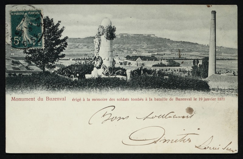 Carte postale ancienne Monument de Buzenval à la mémoire des soldats tombés à la bataille de Buzenval le 19 Janvier 1871 à Rueil-Malmaison
