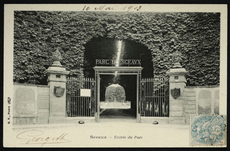 Carte postale ancienne Sceaux Entree du Parc à Sceaux