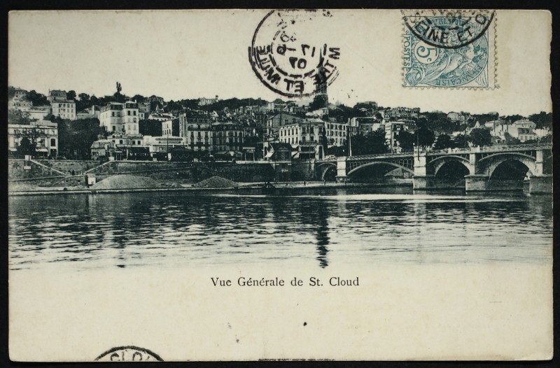 Carte postale ancienne Vue générale de Saint Cloud à Boulogne-Billancourt