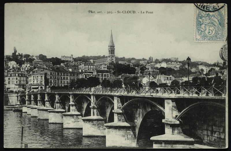 Carte postale ancienne Le Pont à Saint-Cloud