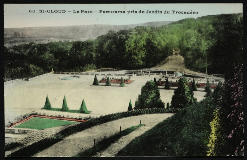 Carte postale ancienne Panorama pris du Jardin du Trocadéro à Saint-Cloud