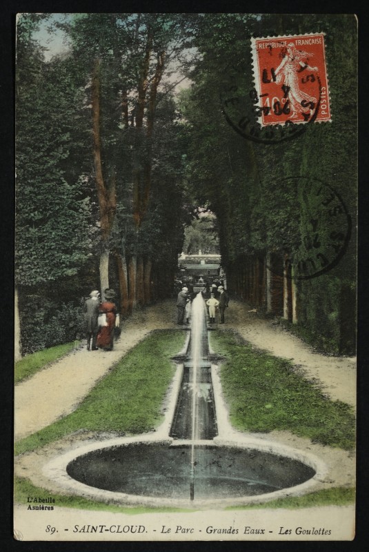 Carte postale ancienne Le Parc - Grandes Eaux - Les Goulottes à Saint-Cloud