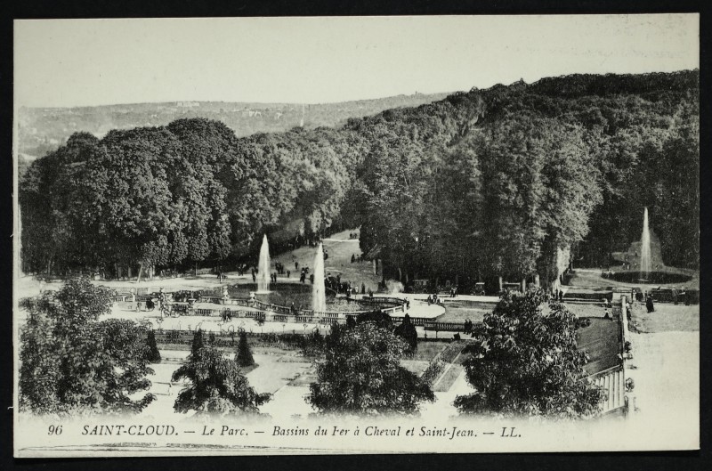 Carte postale ancienne Bassin du Fer à Cheval et Saint-Jean à Saint-Cloud
