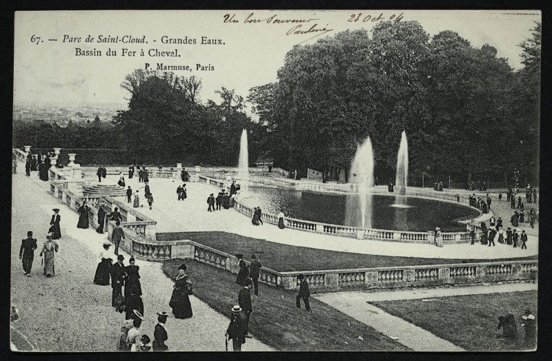 Carte postale ancienne Grandes Eaux - Bassin du Fer à Cheval à Saint-Cloud