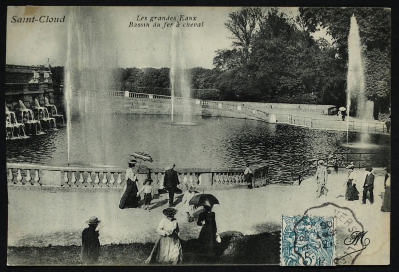Carte postale ancienne Grandes Eaux - Bassin du Fer à Cheval à Saint-Cloud