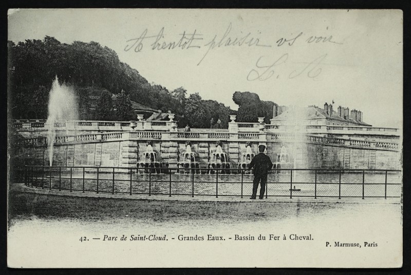 Carte postale ancienne Grandes Eaux - Bassin du Fer à Cheval à Saint-Cloud