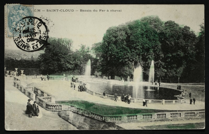 Carte postale ancienne Bassin du Fer à cheval à Saint-Cloud