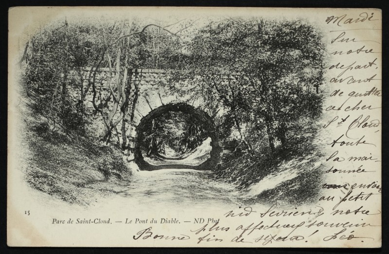 Carte postale ancienne Le Pont du Diable à Saint-Cloud
