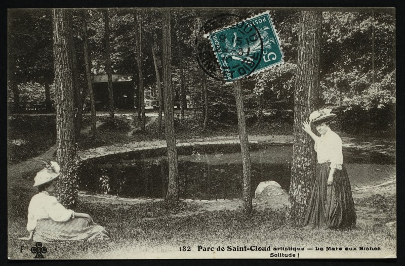 Carte postale ancienne Parc de Saint-Cloud artistique - La Mare aux Biches à Saint-Cloud