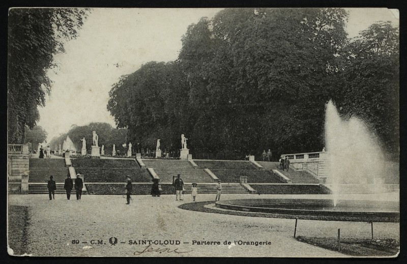Carte postale ancienne Parterre de l'Orangerie à Saint-Cloud