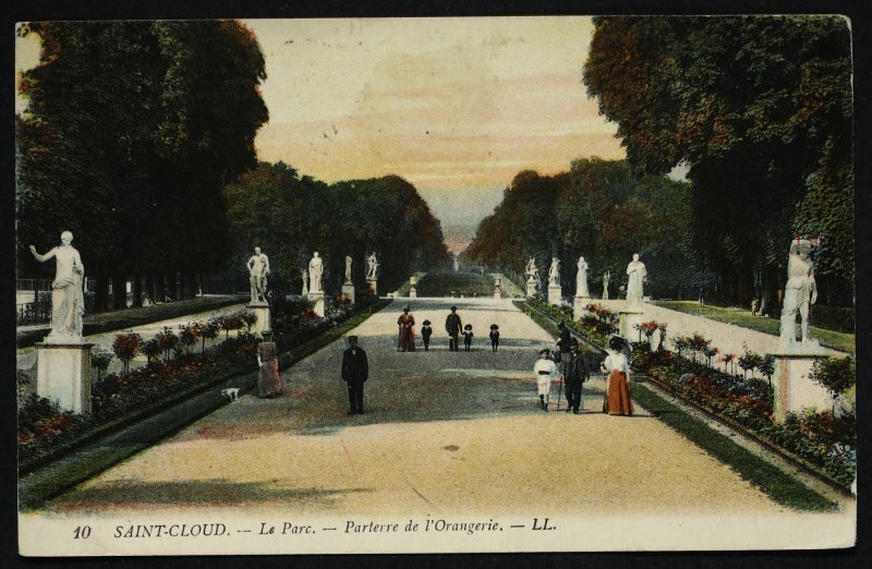 Carte postale ancienne Parterre de l'Orangerie à Saint-Cloud