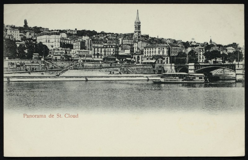 Carte postale ancienne Panorama de St. Cloud à Boulogne-Billancourt