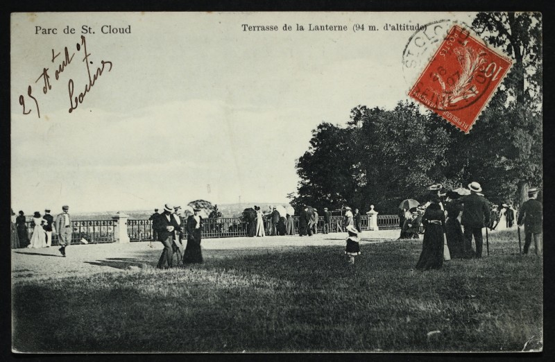 Carte postale ancienne Terrasse de la Lanterne (94 m. d'altitude) à Saint-Cloud