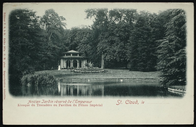 Carte postale ancienne Ancien Jardin réservé de l'Empereur. Kiosque du Trocadéro ou Pavillon du Prince Impérial à Saint-Cloud