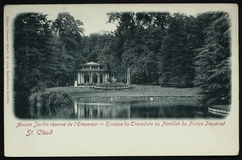 Carte postale ancienne Ancien Jardin réservé de l'Empereur. Kiosque du Trocadéro ou Pavillon du Prince Impérial à Saint-Cloud