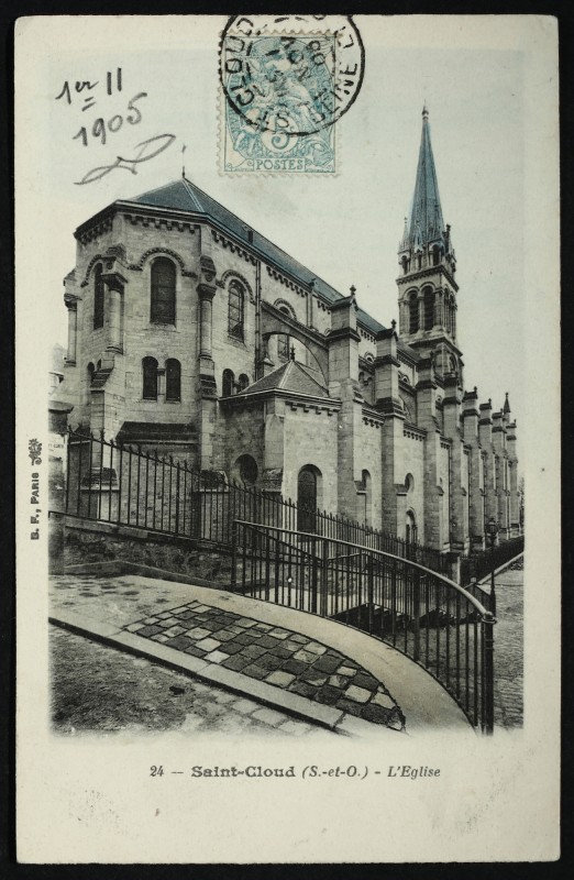 Carte postale ancienne L'Eglise à Saint-Cloud