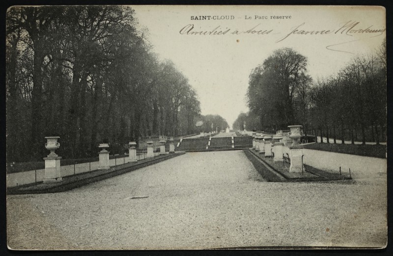 Carte postale ancienne Le Parc Réservé à Saint-Cloud