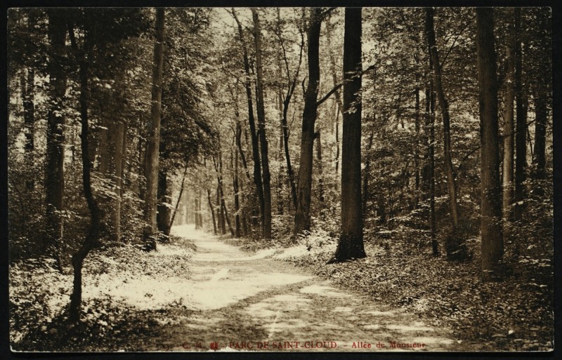 Carte postale ancienne Allée de Monsieur à Saint-Cloud