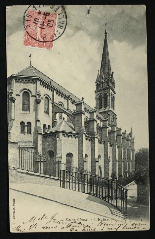 Carte postale ancienne L'Eglise à Saint-Cloud