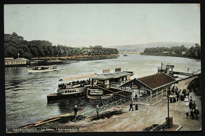 Carte postale ancienne La Seine, l'Embarcadère à Saint-Cloud