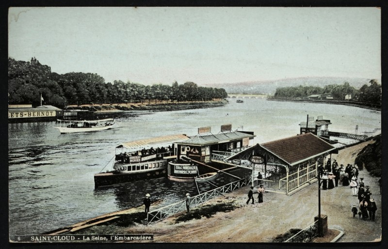 Carte postale ancienne La Seine, l'Embarcadère à Saint-Cloud