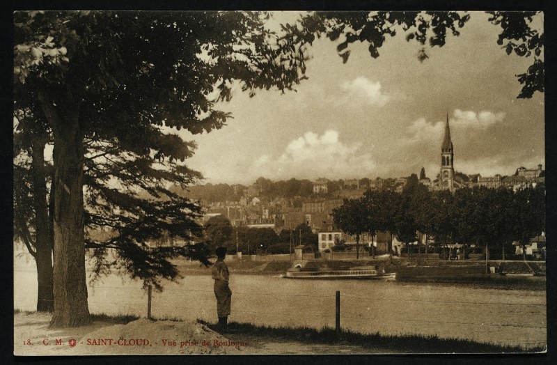Carte postale ancienne Vue prise de Boulogne à Saint-Cloud