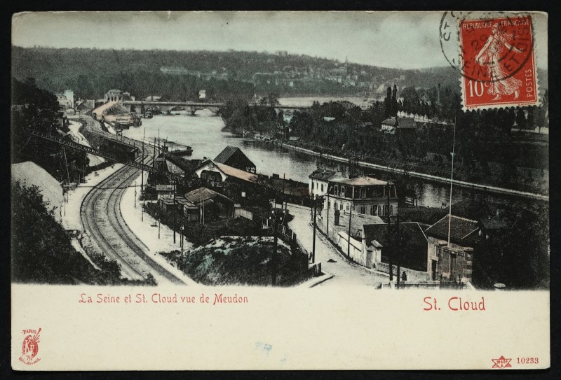 Carte postale ancienne La Seine et Saint-Cloud vue de Meudon à Meudon