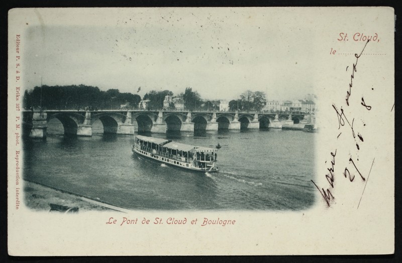 Carte postale ancienne Saint-Cloud Le Pont de St. Cloud et Boulogne à Saint-Cloud