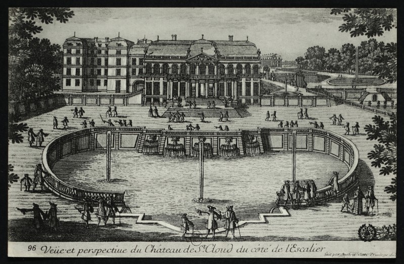 Carte postale ancienne Château de Saint-Cloud. Reproduction d'une estampe de la fin du XVIIè siècle à Saint-Cloud