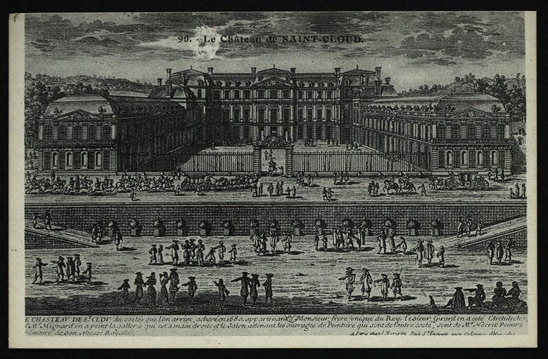 Carte postale ancienne Le Chasteau de St Clou du costés que l'on arrive [Reproduction d'une gravure] à Saint-Cloud