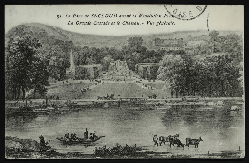 Carte postale ancienne Le Parc de St Cloud avant la Révolution Française [reproduction d'une gravure] à Saint-Cloud