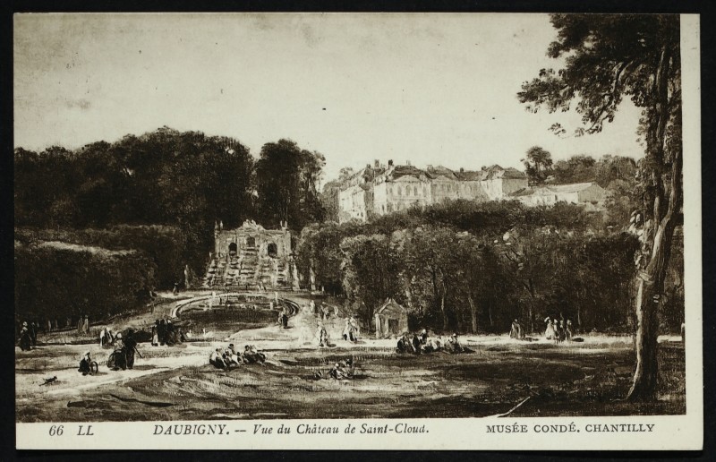 Carte postale ancienne Vue du Château de Saint-Cloud - Daubigny [reproduction d'une gravure] à Saint-Cloud