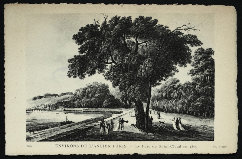 Carte postale ancienne Le Parc de Saint-Cloud en 1805 à Saint-Cloud