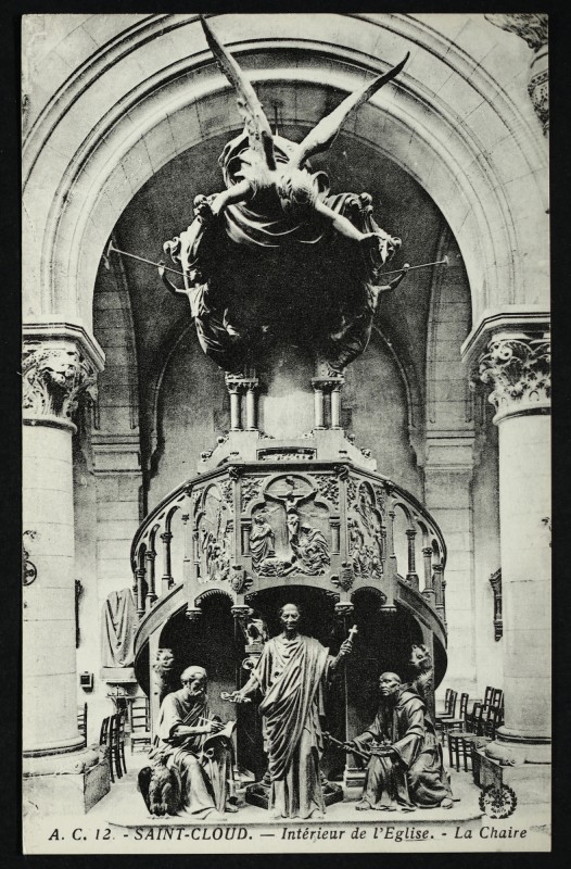 Carte postale ancienne Intérieur de l'Eglise - La Chaire à Saint-Cloud
