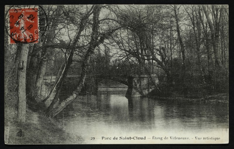 Carte postale ancienne L'Etang de Villeneuve à Saint-Cloud