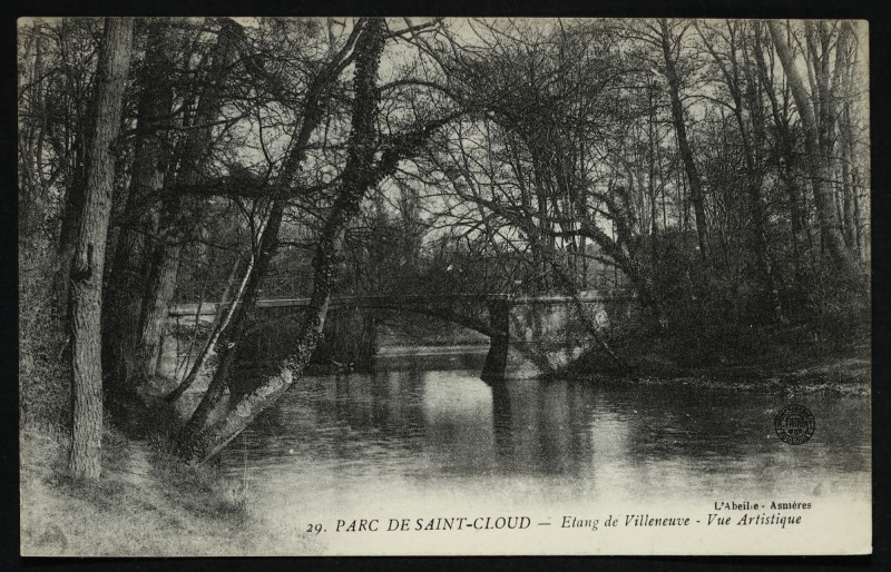 Carte postale ancienne L'Etang de Villeneuve à Saint-Cloud