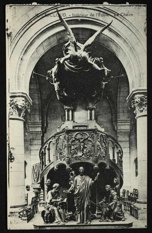 Carte postale ancienne Intérieur de l'Eglise - La Chaire à Saint-Cloud