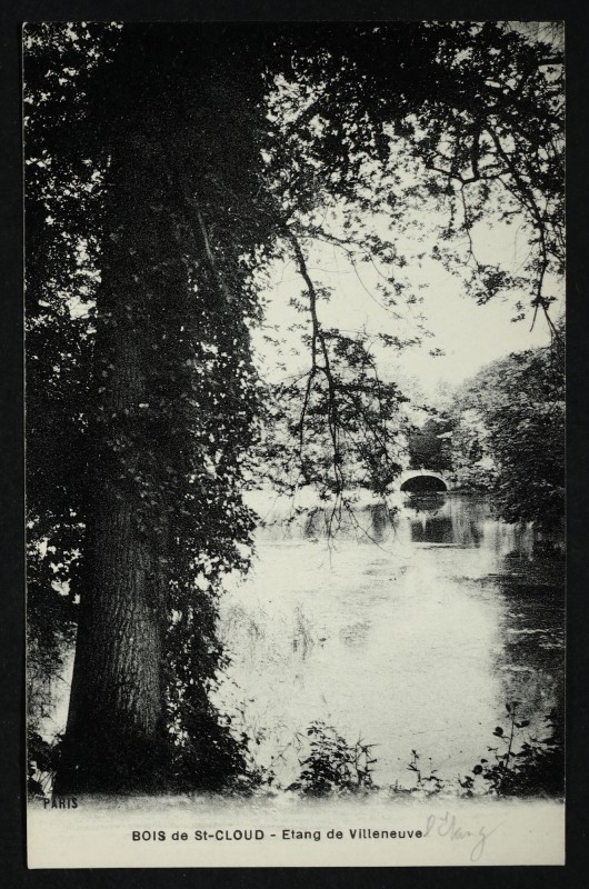 Carte postale ancienne Bois de St-Cloud - Etang de villeneuve à Saint-Cloud