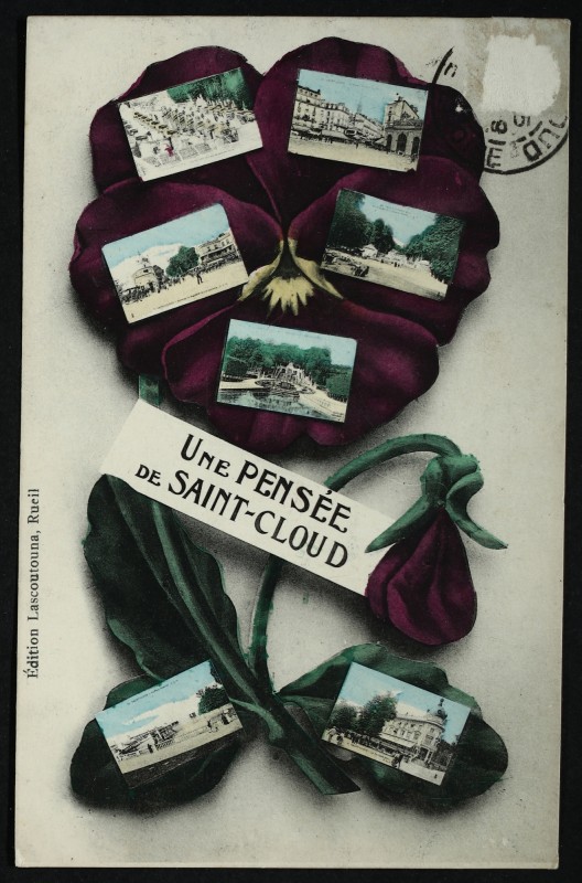 Carte postale ancienne Une pensée de Saint-Cloud à Saint-Cloud