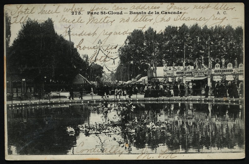 Carte postale ancienne Bassin de la Cascade à Saint-Cloud