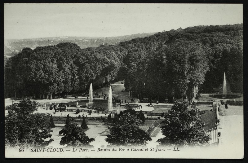 Carte postale ancienne Le Parc. - Bassins du Fer à Cheval et Saint-Jean à Saint-Cloud