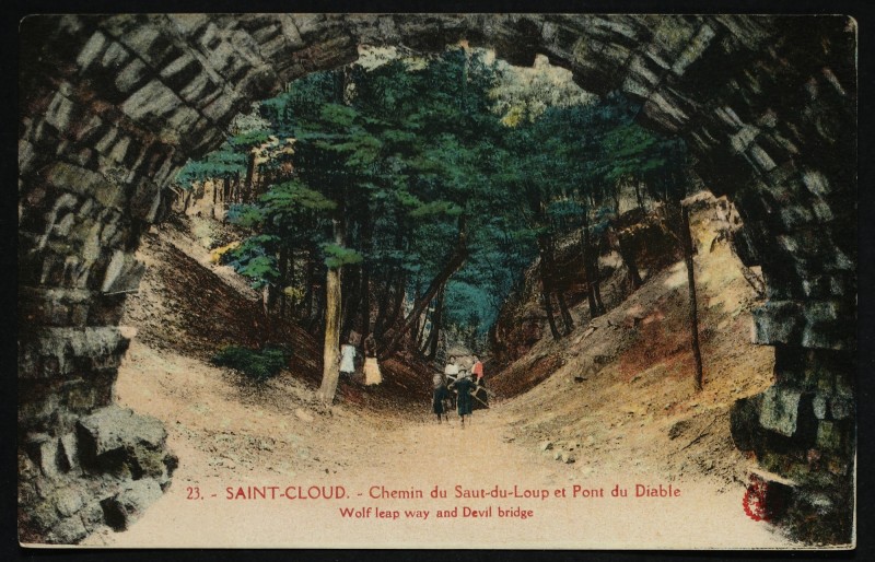 Carte postale ancienne Chemin du Saut-du-Loup et Pont du Diable à Saint-Cloud
