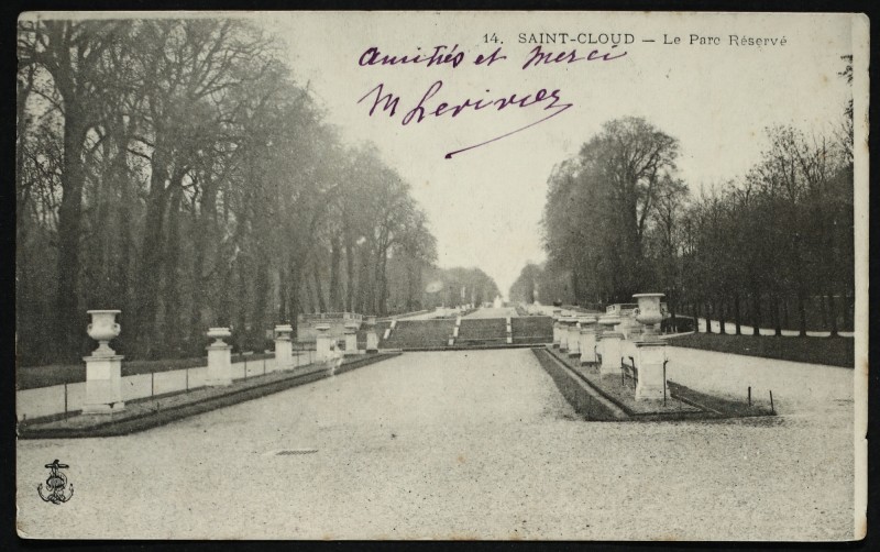 Carte postale ancienne Le Parc Réservé à Saint-Cloud
