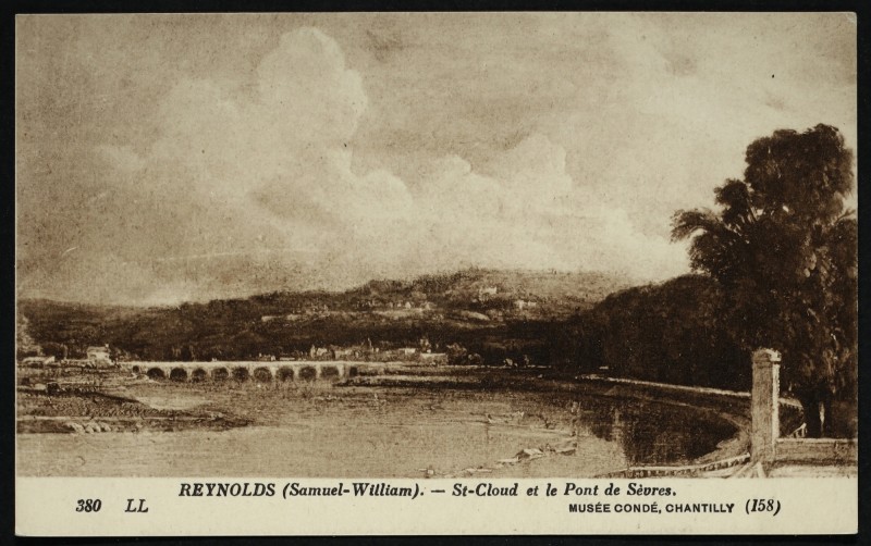 Carte postale ancienne Reynolds (Samuel-William). - St-Cloud et le Pont de Sèvres. Musée Condé Chantilly à Saint-Cloud
